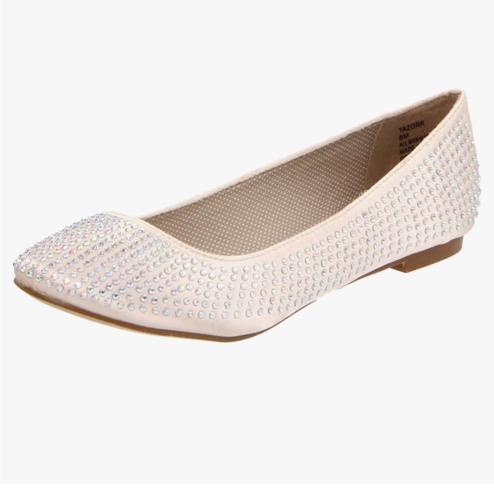 Madden Girl Blush Multi Ballet Flats with Glitter Embellishments Design